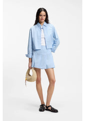 Relaxed-fit blouse in striped cotton poplin