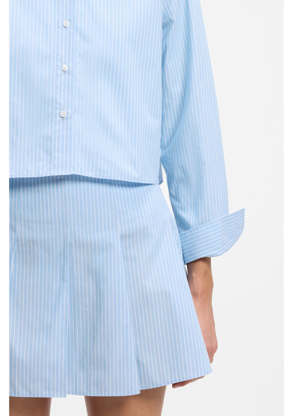 Relaxed-fit blouse in striped cotton poplin