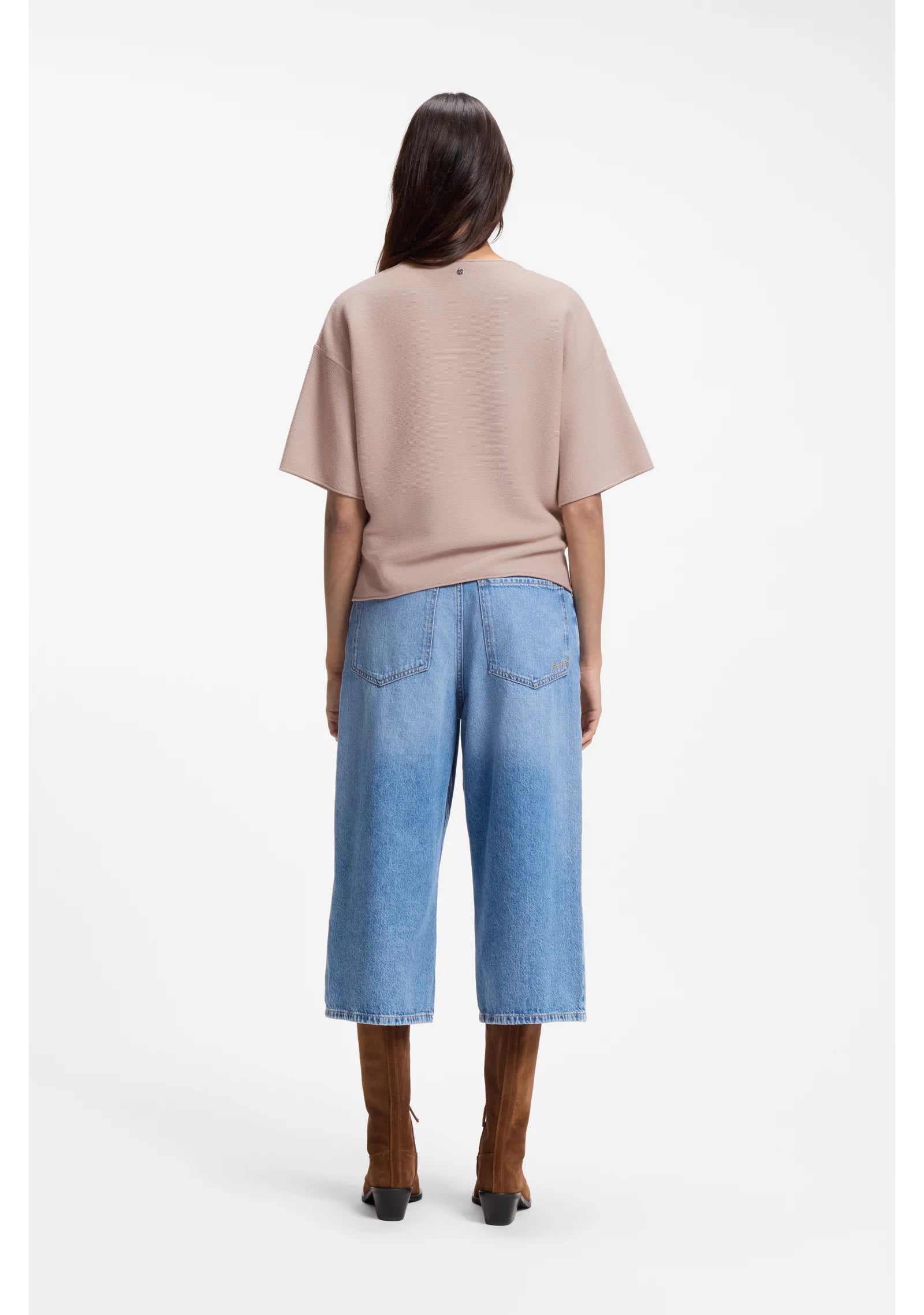 Relaxed-fit sweater in cotton and virgin wool