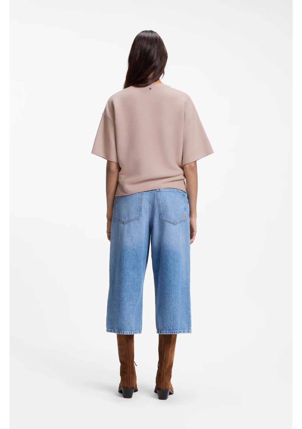Relaxed-fit sweater in cotton and virgin wool