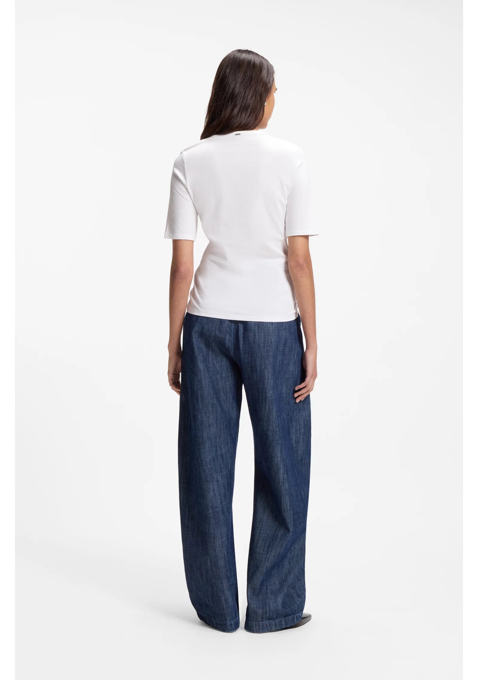 Slim-fit T-shirt in cotton, modal and silk