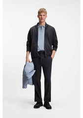 Regular-fit jersey trousers with jacquard tape