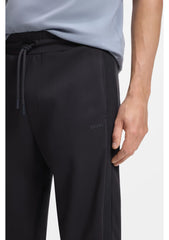 Regular-fit jersey trousers with jacquard tape