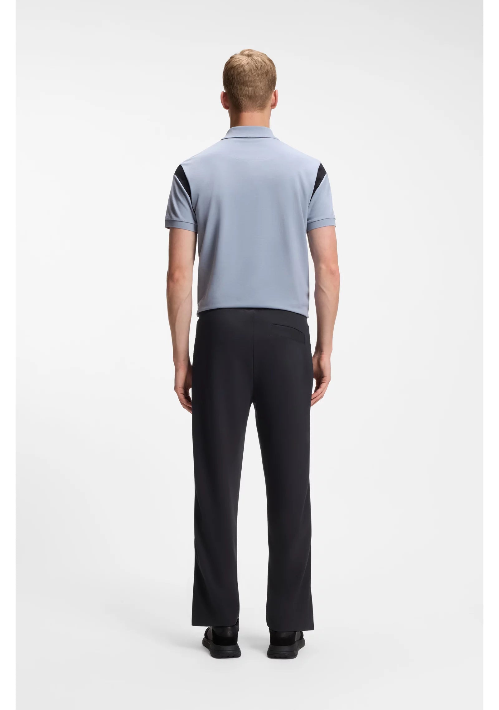 Regular-fit jersey trousers with jacquard tape