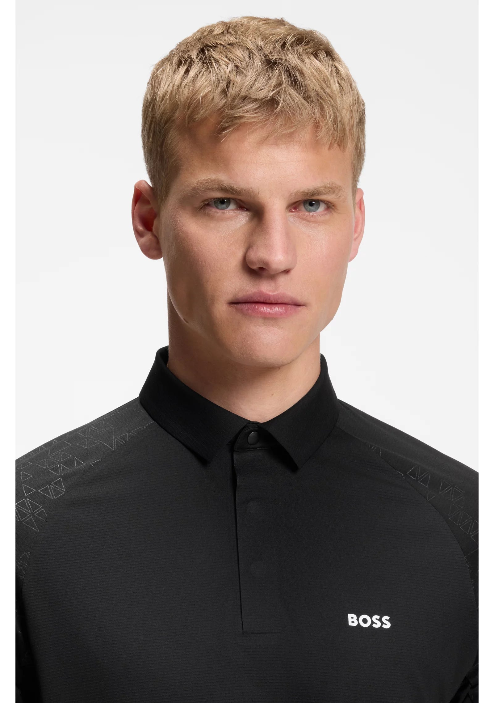 Active polo shirt with moisture management