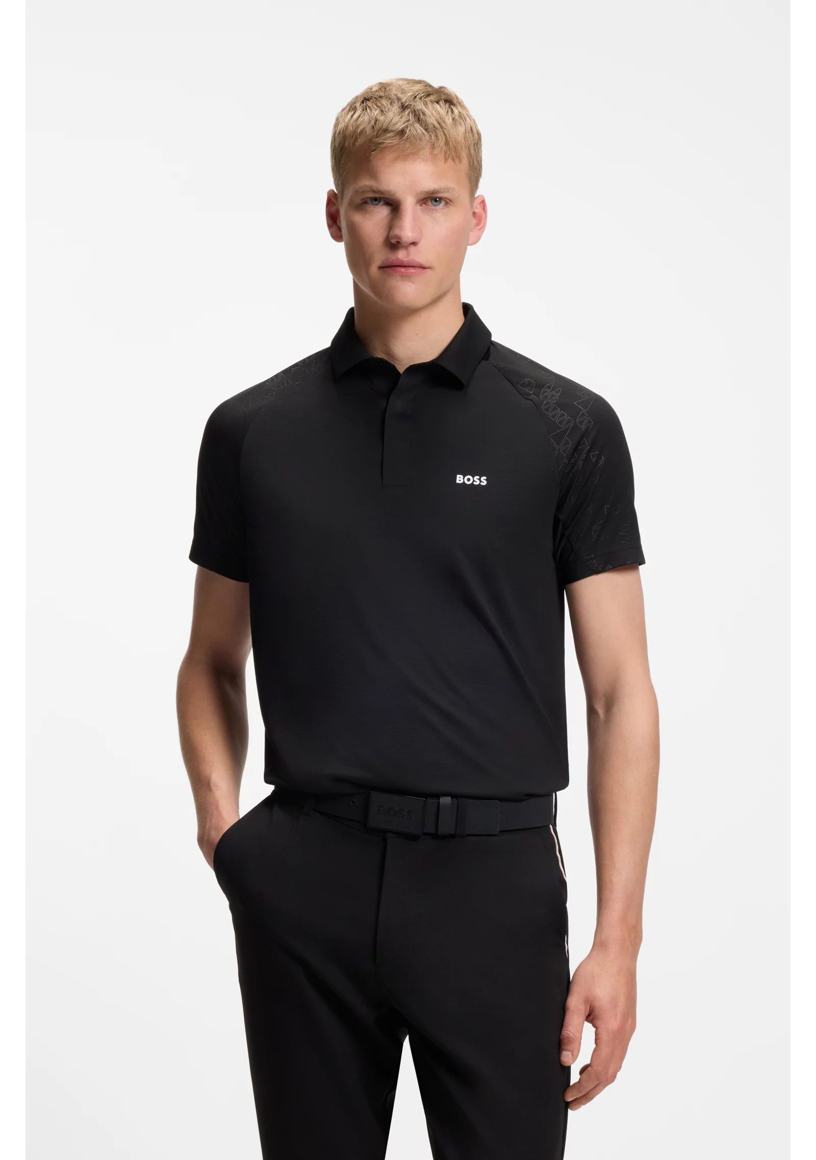 Active polo shirt with moisture management