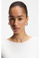 Structured-jersey dress with poplin skirt