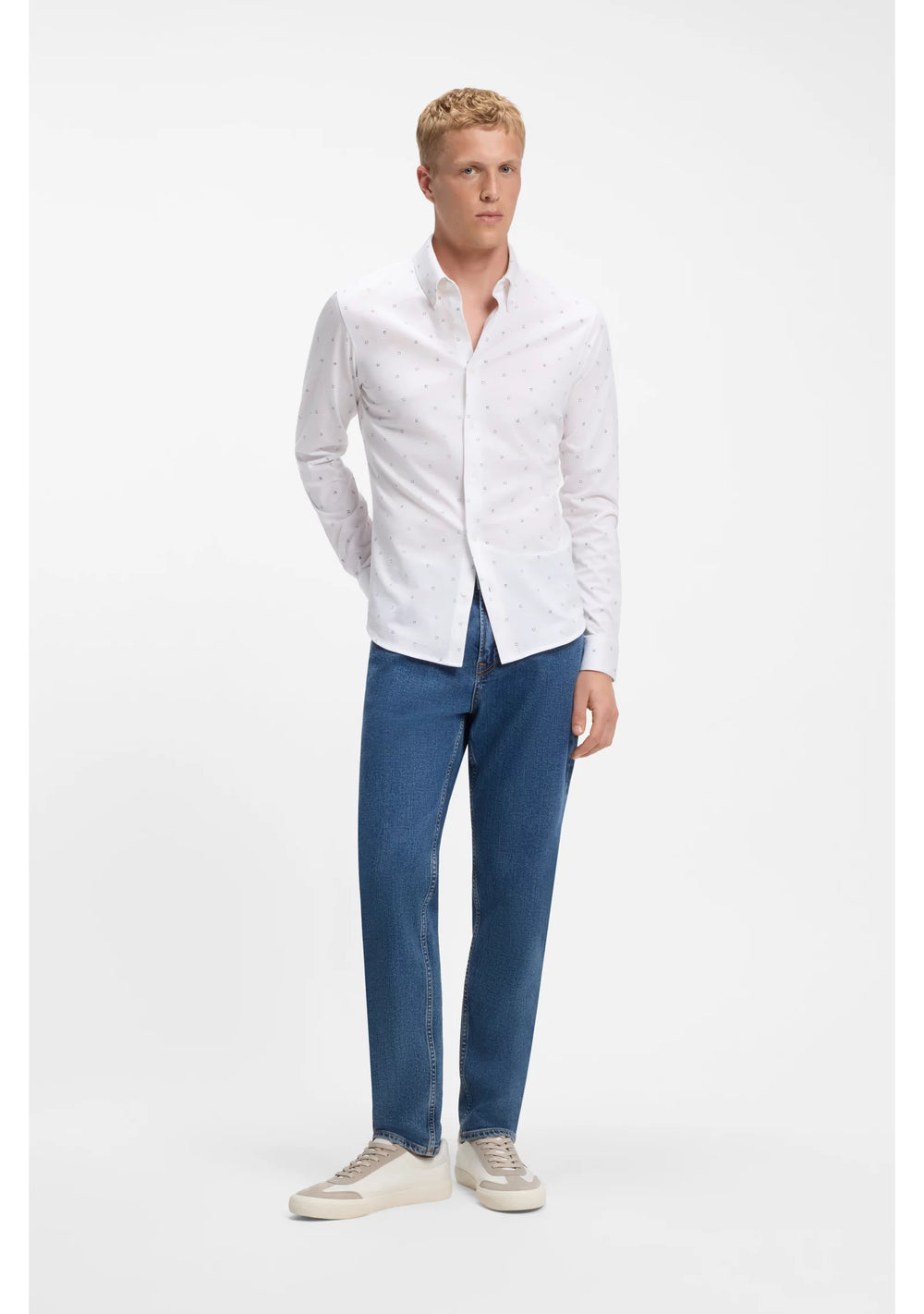 Relaxed-fit shirt in printed cotton jersey