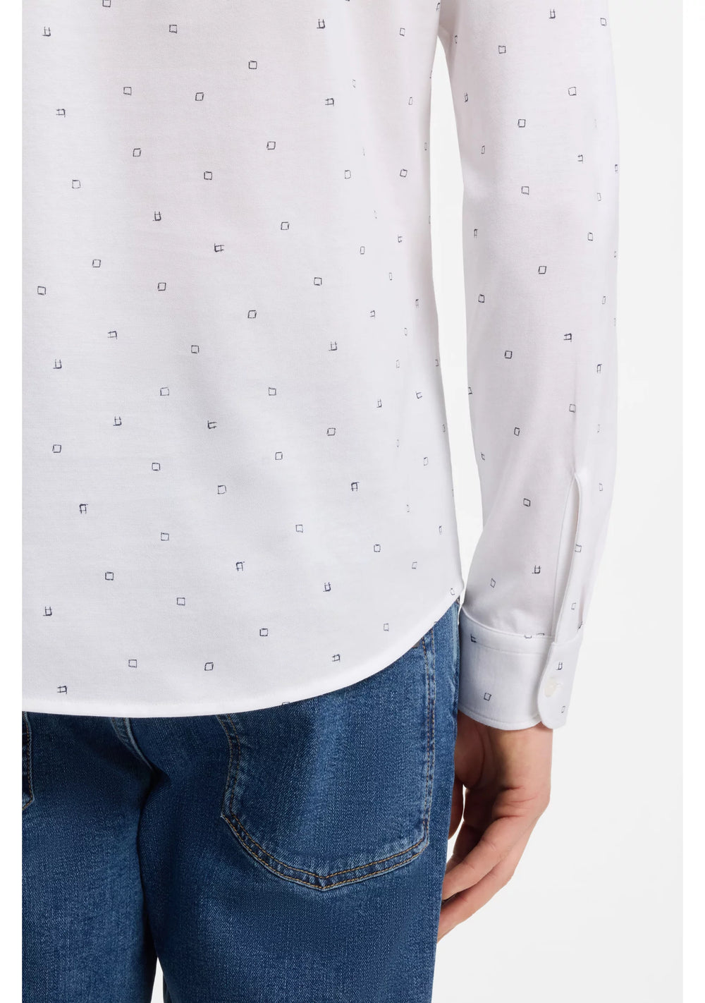 Relaxed-fit shirt in printed cotton jersey
