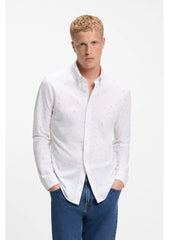 Relaxed-fit shirt in printed cotton jersey