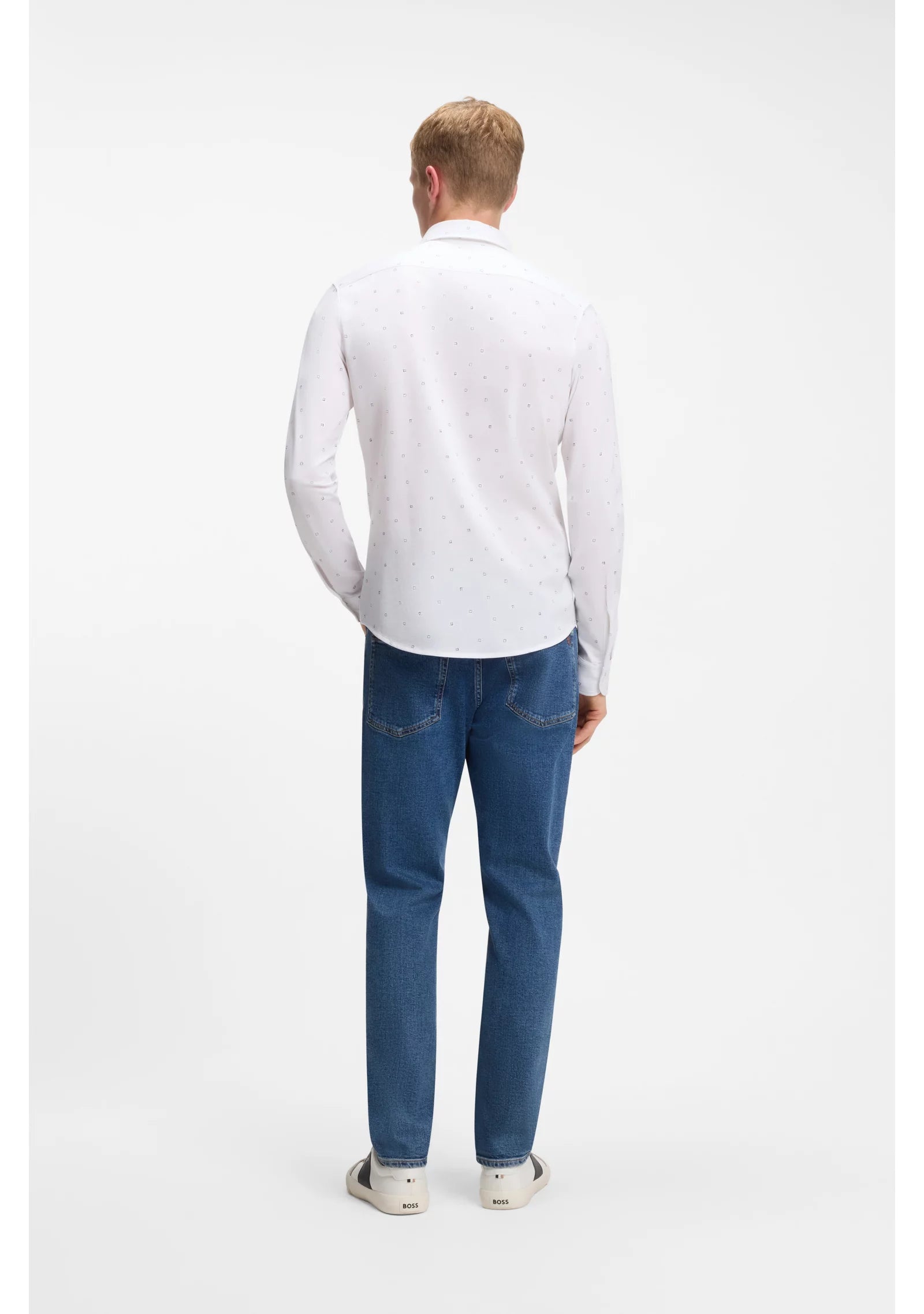 Relaxed-fit shirt in printed cotton jersey