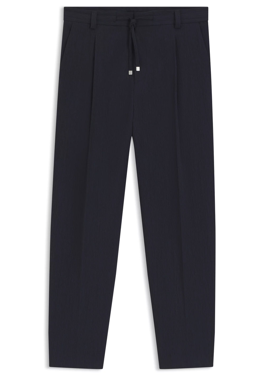 Modern-fit trousers in performance-stretch seersucker