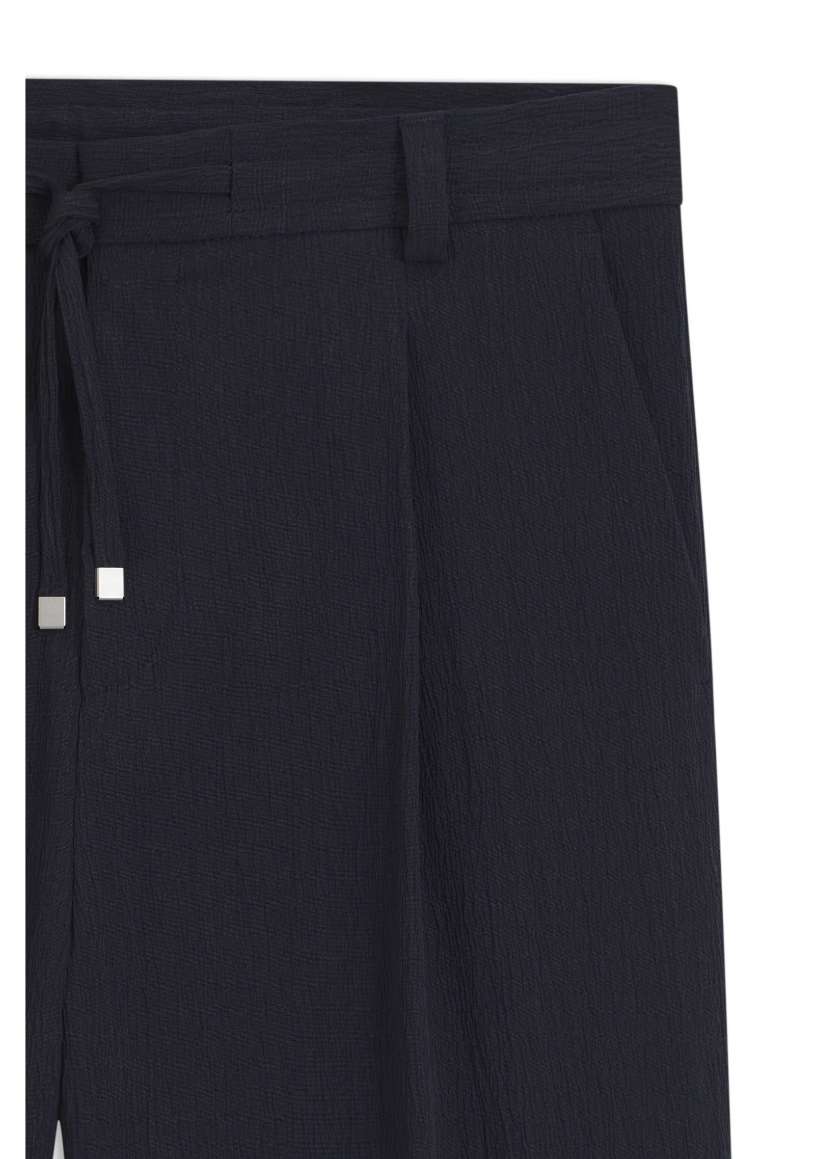 Modern-fit trousers in performance-stretch seersucker