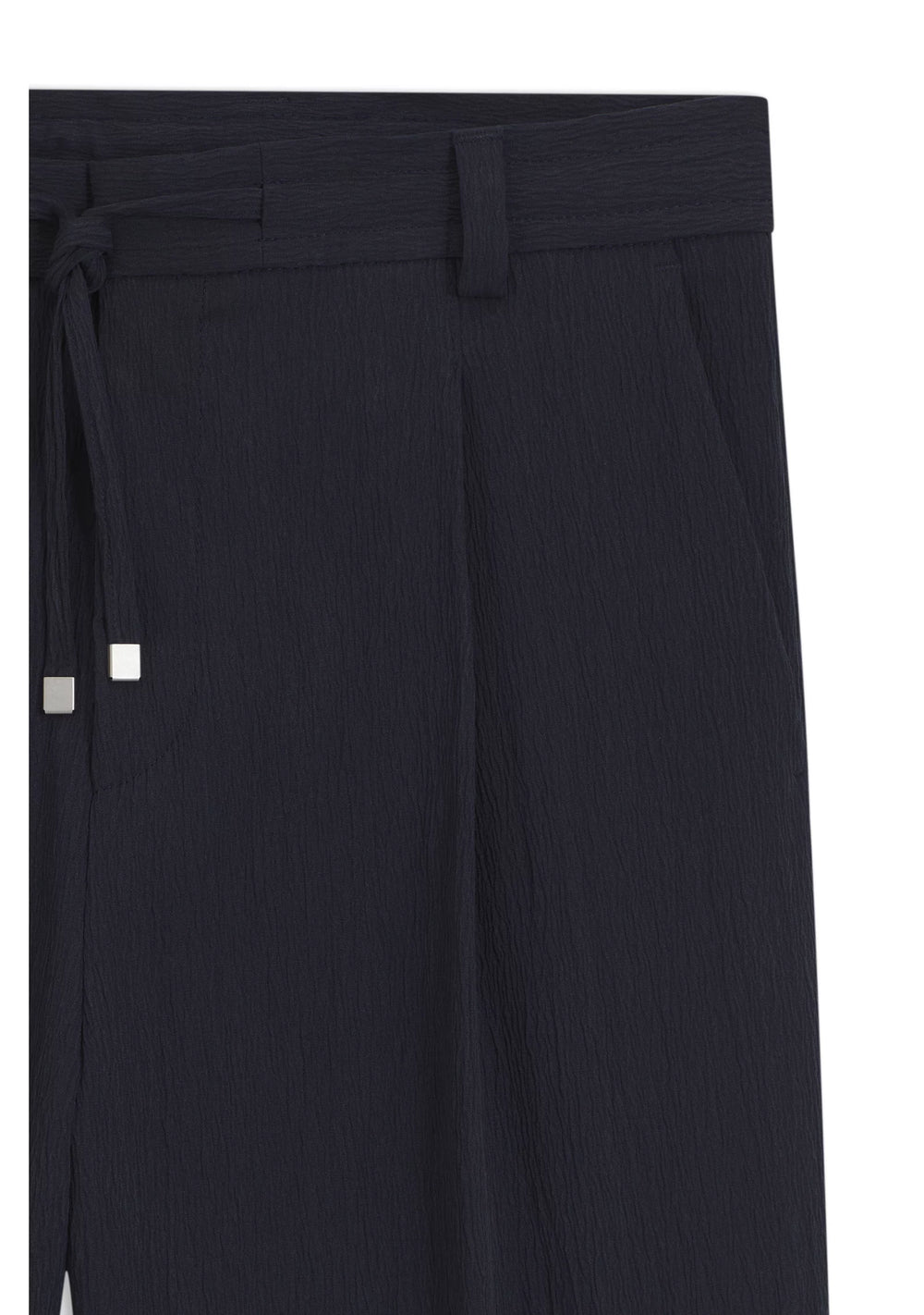 Modern-fit trousers in performance-stretch seersucker