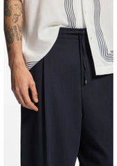 Modern-fit trousers in performance-stretch seersucker