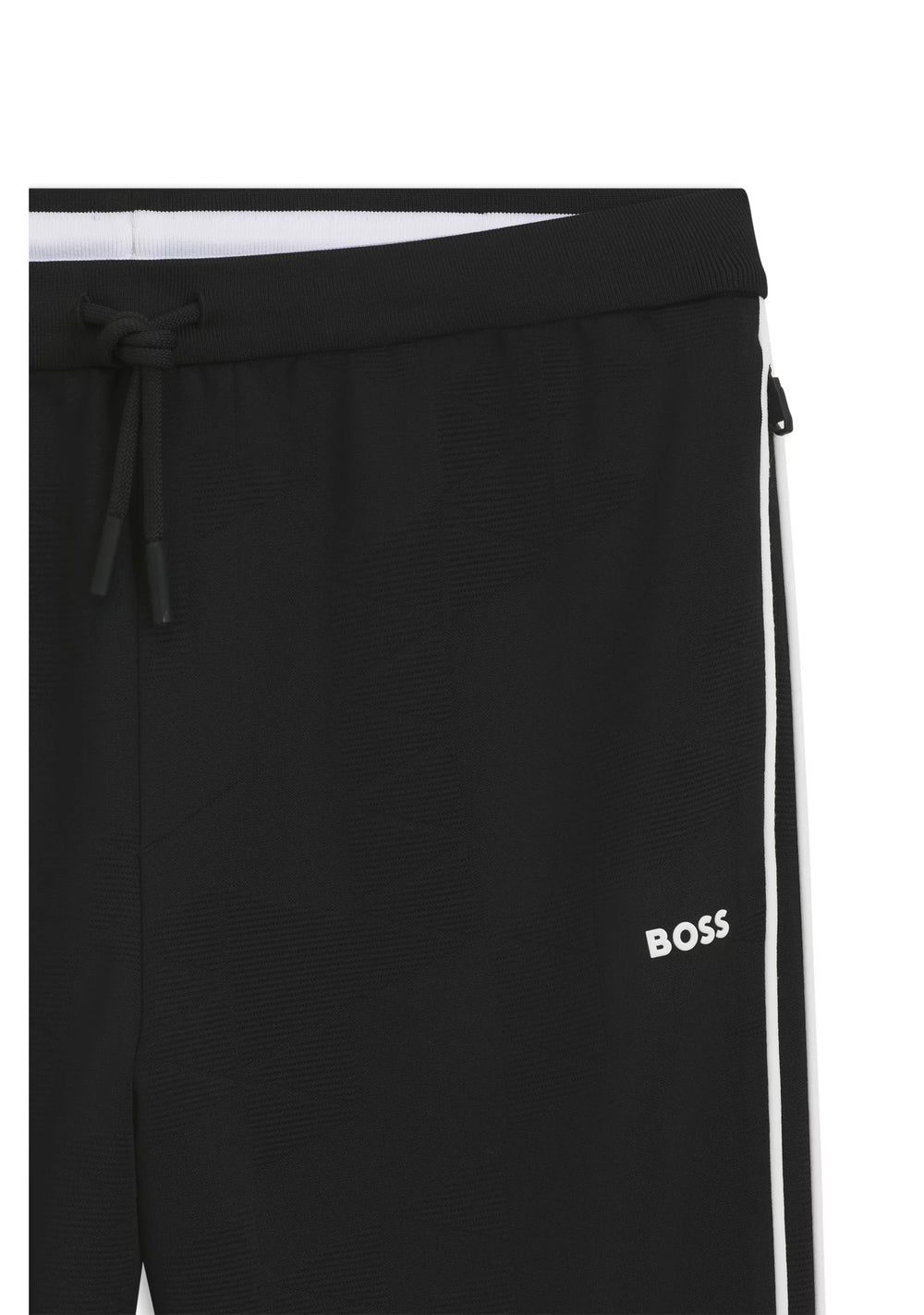 Triangle-jacquard tracksuit bottoms with rubberised logo