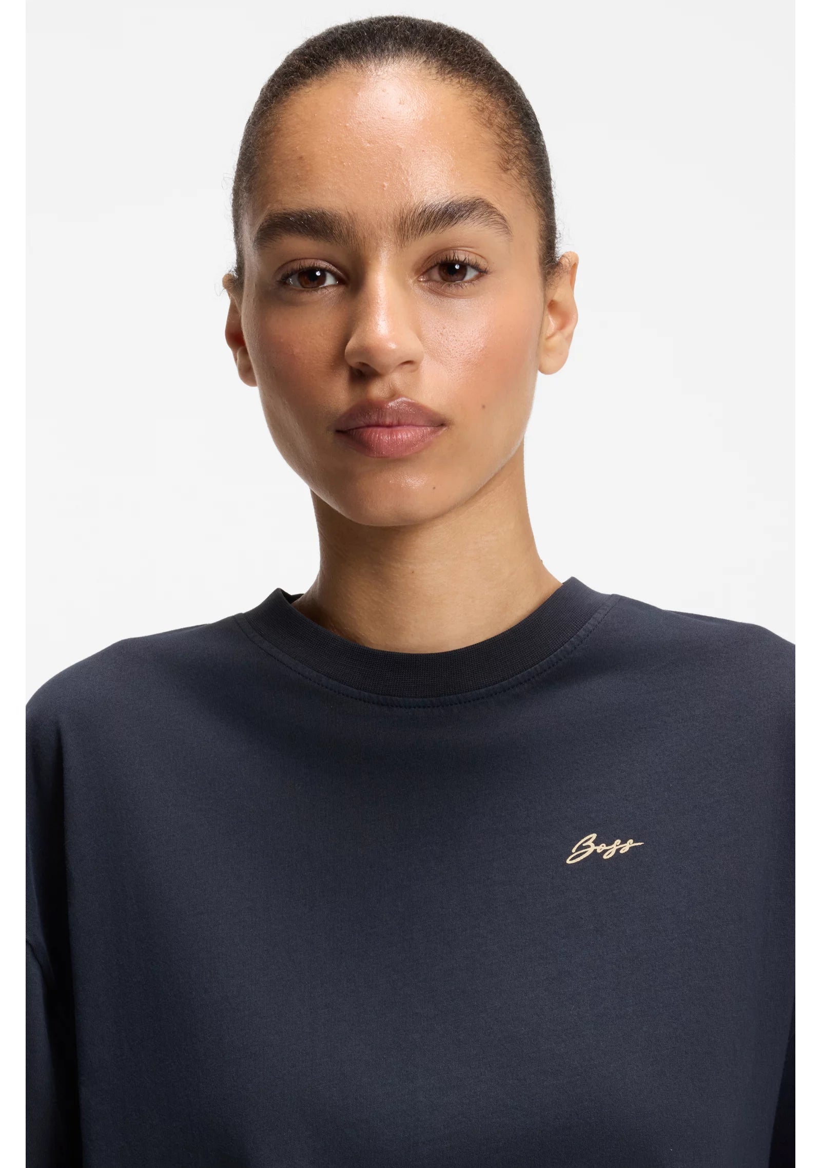 Cotton-jersey T-shirt with slogan artwork