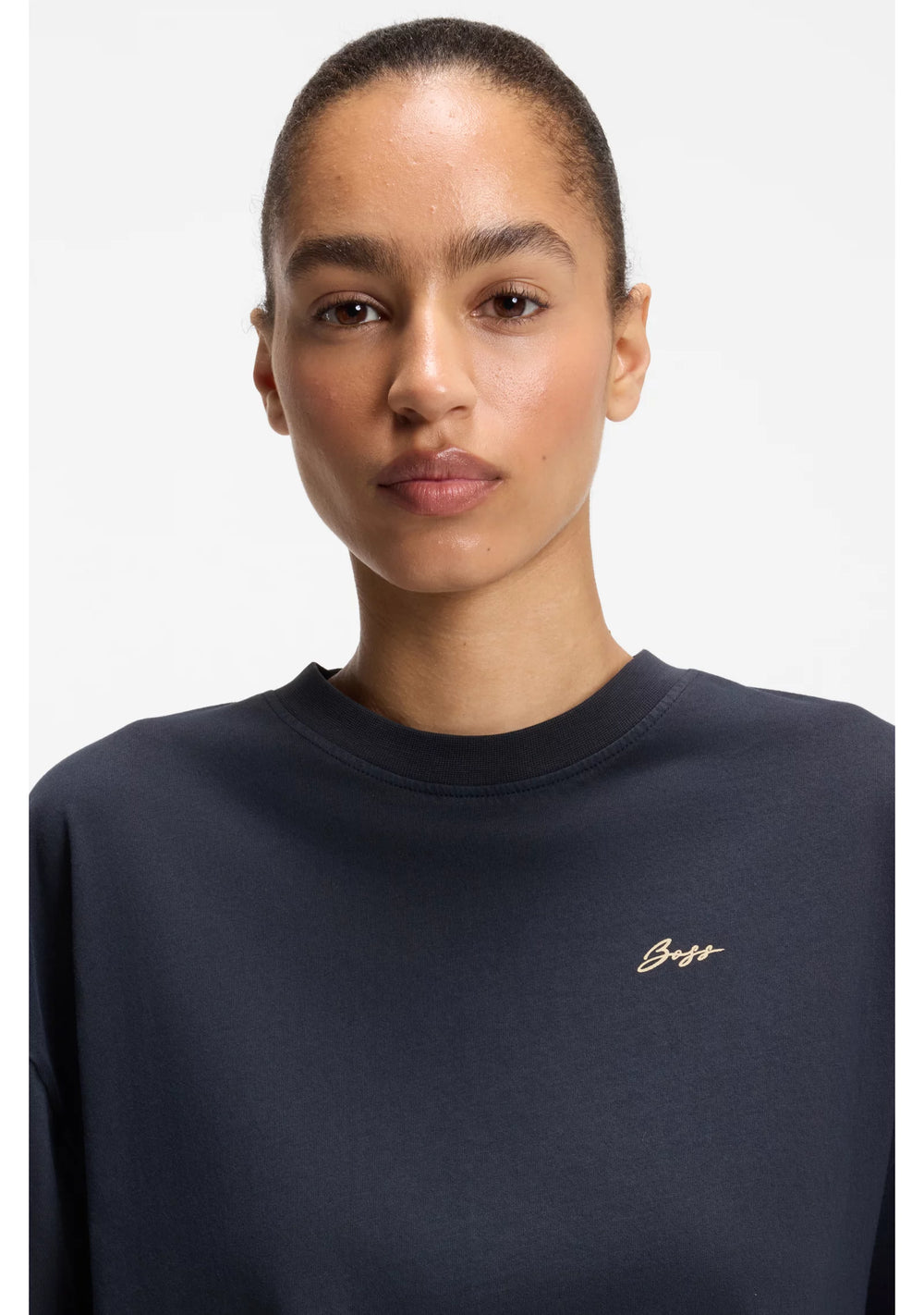 Cotton-jersey T-shirt with slogan artwork