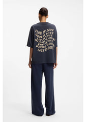 Cotton-jersey T-shirt with slogan artwork