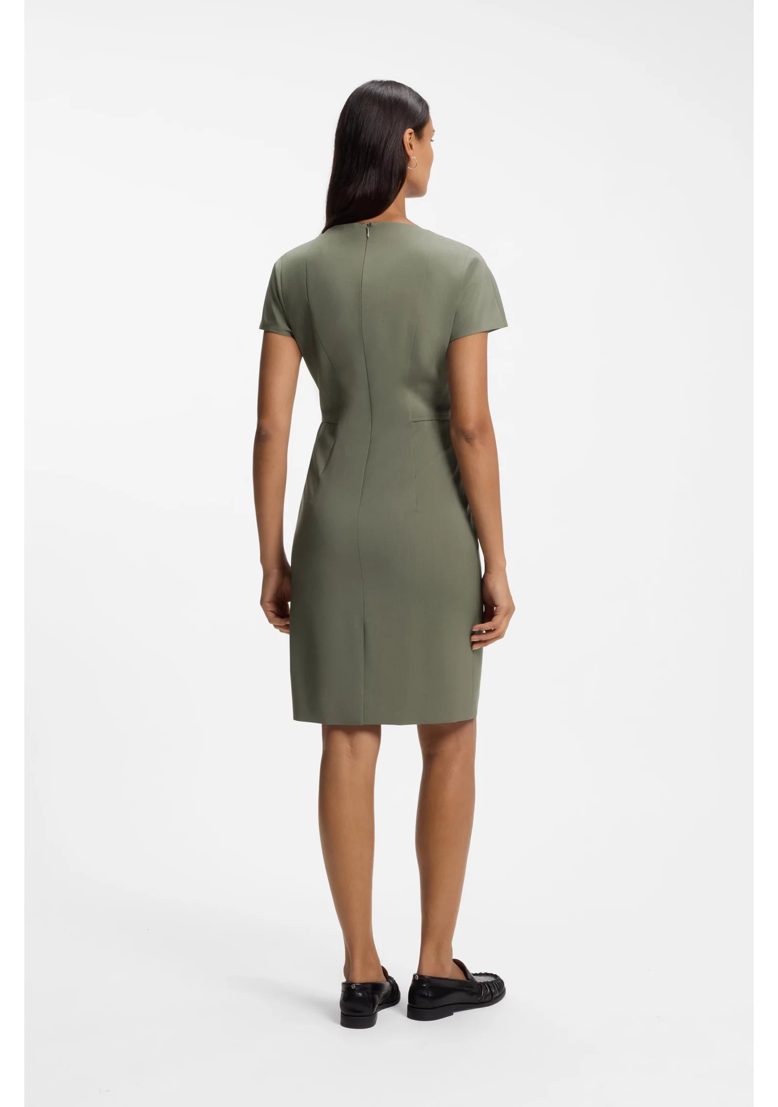 Slim-fit dress in Italian stretch wool