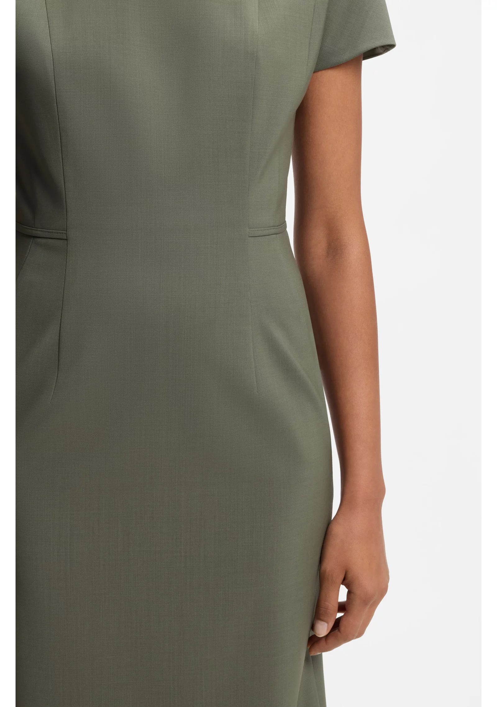 Slim-fit dress in Italian stretch wool