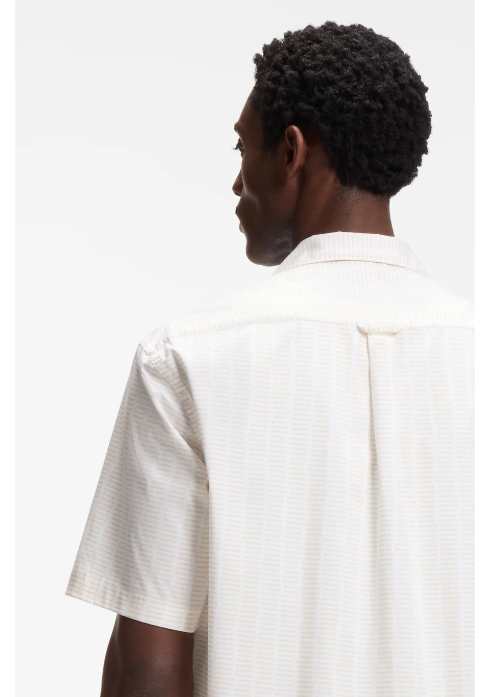 Relaxed-fit camp-collar shirt in stretch cotton poplin