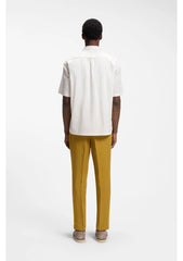 Relaxed-fit camp-collar shirt in stretch cotton poplin