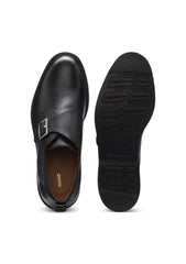 Leather monk shoes with brogue details