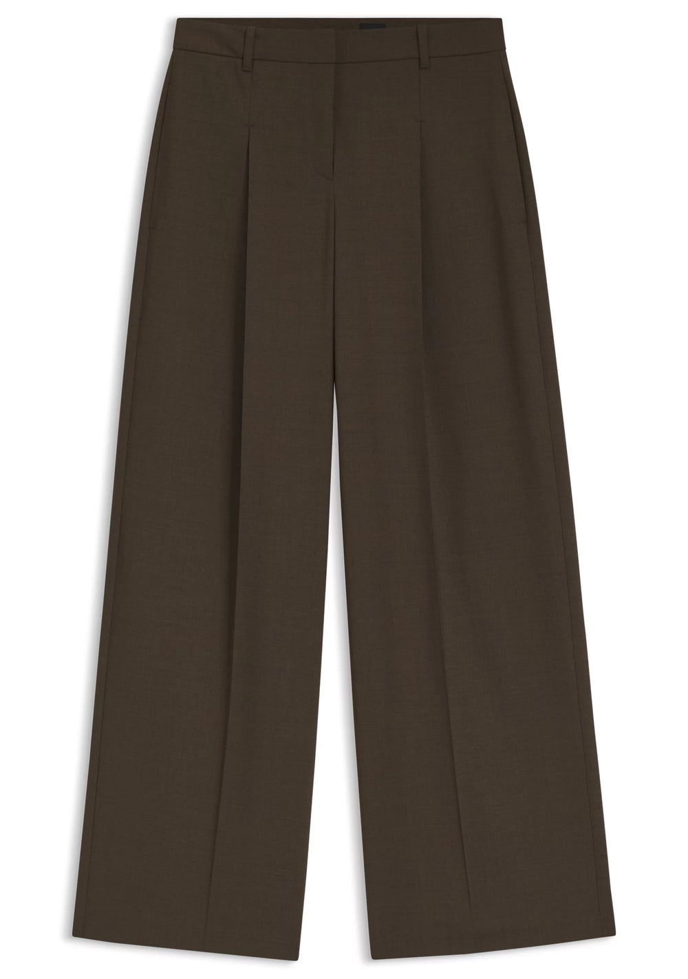 Wide-leg trousers in stretch fabric with front pleats