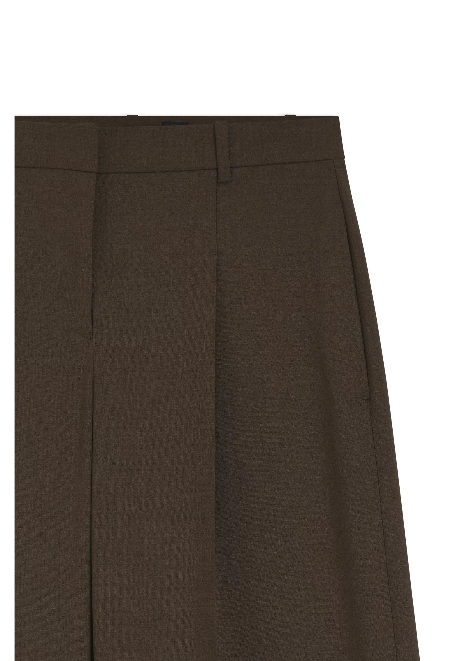 Wide-leg trousers in stretch fabric with front pleats