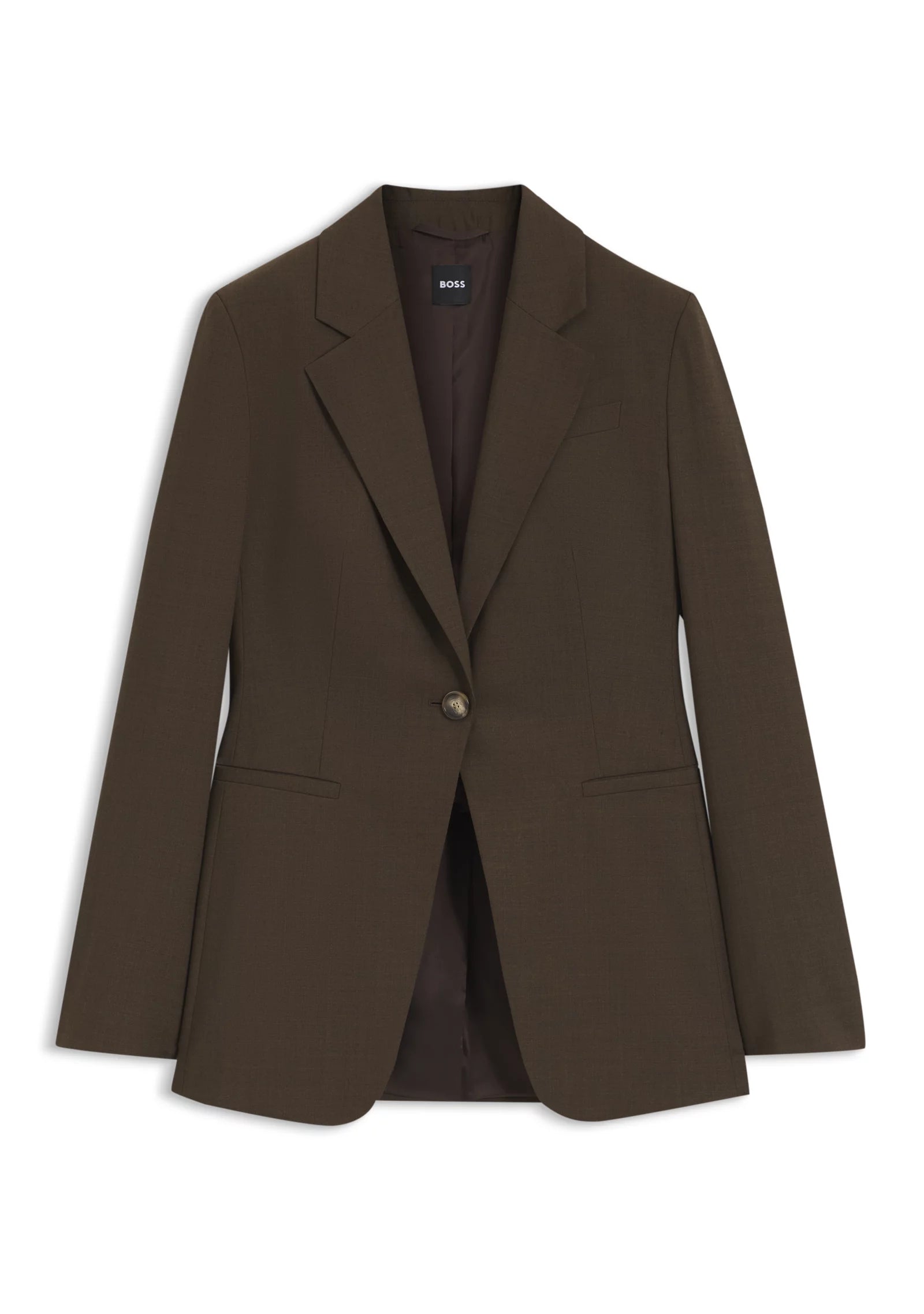 Single-breasted blazer in melange virgin wool