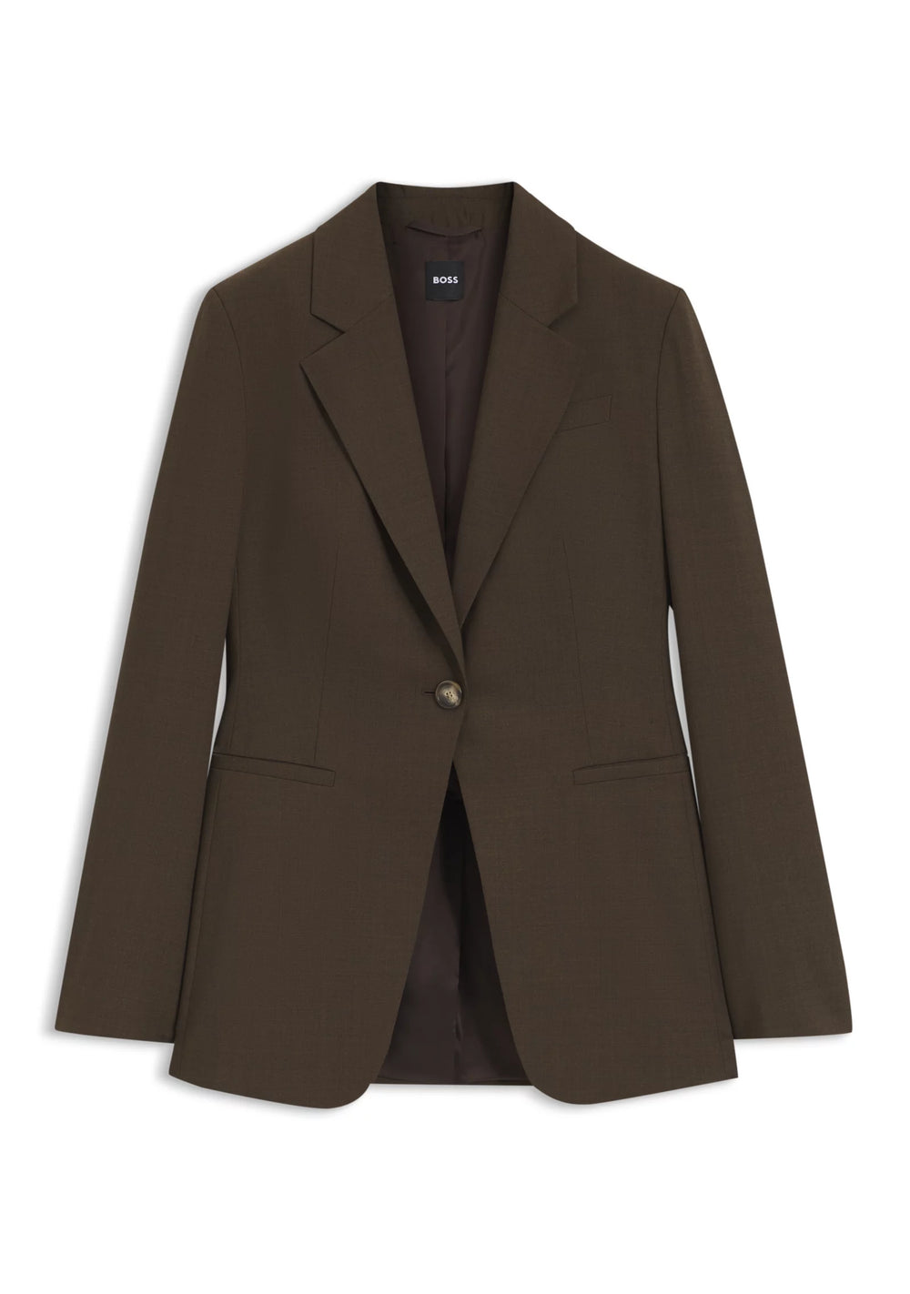 Single-breasted blazer in melange virgin wool