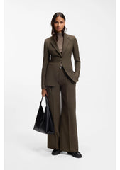 Single-breasted blazer in melange virgin wool