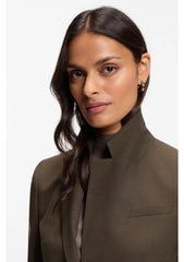 Single-breasted blazer in melange virgin wool