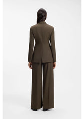 Single-breasted blazer in melange virgin wool