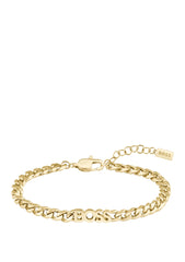 Gold-tone chain bracelet with logo lettering