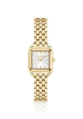 MAE PETITE Gold-effect link-bracelet watch with silver-white dial